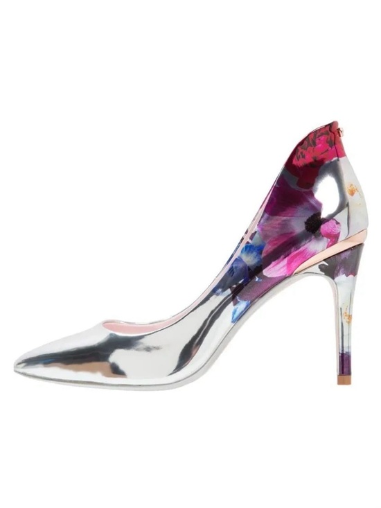 Ted Baker Shoes - Ted Baker Silver Floral Patent Leather Heels Size 39